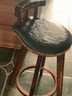 木普森实木碳化吧台椅美式旋转酒吧椅前台高脚椅子创意高脚吧台凳子家用 73cm 碳化架 带麻绳 墨绿皮 实拍图