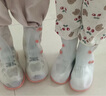 牧萌儿童雨鞋套男童女童耐磨防水防滑水鞋学生中高筒雨靴 粉兔子 2XL 实拍图