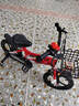 童贝星儿童自行车男孩2-3-6-8-9岁小孩单车脚踏车宝宝童车 中国红+ 一体轮 +水壶款头盔大礼包 14寸适合身高95-115cm 实拍图