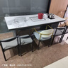 亿品天城轻奢简约现代岩板茶桌椅组合阳台烧水壶一体办公室石板小茶台茶几 2.0米单桌+1轻奢椅+4牛角椅 【材质升级+包送货+包安装】 实拍图