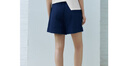UR2025夏季新款女装休闲简约后松紧腰卷边短裤UYY650023 墨蓝 S 实拍图