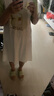 安之伴【巨凉感】睡裙女夏季纯棉短袖休闲宽松插肩袖可爱圆领睡衣中长款 苹果绿 M 实拍图