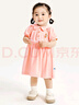 迷你巴拉女童宝宝连衣裙夏季泡泡袖凉感抑菌甜美公主裙 粉橙60801 110 实拍图