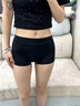 裤袜菇凉女生安全裤夏季外穿高腰紧身收腹高弹力防走光纯棉透气打底短裤 黑色【一条装】抑菌 免穿内裤 M 码（80-95斤可选） 实拍图