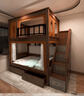 多彩青春儿童树屋全实木法式中古宋氏美学新中式简约男女孩上下高低双层床 高低床+书架+滑梯+2张床垫 1.35*1.9米(上下同宽) 实拍图