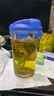 Glasslock耐热加厚玻璃杯钢化玻璃水杯进口杯子茶杯牛奶杯 蓝色(带提绳)500ml 实拍图