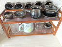 栖草院（QICAOYUAN）茶杯架子桌面置物架茶台小博古架茶具摆件茶叶罐中式展示收纳架 【中古色】40长双层杯架带沥水 实拍图