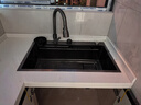 TOSO厨房水槽飞雨瀑布大单槽手工304不锈钢台中下洗菜盆一体盆洗碗池 双瀑布集渣过滤水槽全配置 750*460MM 实拍图