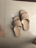 远港亚麻拖鞋女室内家居家用四季防滑防臭布艺软底棉麻木地板男春秋季 奶茶色 36-37 (适合35-36脚) 实拍图