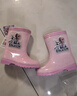 迪士尼儿童雨鞋女童雨靴小学生胶鞋宝宝水鞋女孩公主爱莎中小童雨具套装 6526款 爱莎粉色 27 内长17cm 实拍图