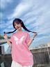 一寸相思粉色纯棉短袖夏季t恤女2025新款欧货宽松半袖体恤显瘦夏季上衣潮 粉色-流苏蝴蝶. XL 推荐125-145斤 实拍图