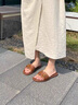 天美意拖鞋女凉鞋度假优雅百搭气质法式女一字拖新款KT075BT5 经典款-棕色（牛皮鞋面） 39 实拍图