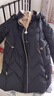 珂莱蒂尔[高克重]鹅绒中长款保暖羽绒外套御寒洋气羽绒服女 黑色 S 实拍图
