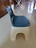 凳子小矮凳靠背家用可爱儿童塑料换鞋凳卫生间浴室洗澡小板凳椅子 北欧蓝-大号带靠背 实拍图