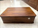 实木桌面收纳盒抽屉式办公桌上整理箱多层杂物储物柜木质盒子带锁 加厚胡桃色2层全锁【木纹清晰】 实拍图