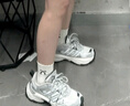 adidas明星同款下班鞋SHADOW FEVER缓震防滑厚底老爹鞋阿迪达斯   浅灰/深灰/晶白   40.5 实拍图