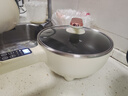 牧利派 蜂窝304不锈钢电炒锅炒菜不粘锅多功能家用电煮锅多用途锅电热锅火锅一锅多用蒸煮煎炒炖一体插电 3.5L智能款 无蒸笼 304不锈钢蜂窝 米白色-蜂窝电炒锅304不锈钢 配竹铲百洁布 实拍图