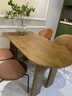 法式实木餐桌家用小户型半圆形饭桌靠墙客厅简约中古书桌岛台 白蜡木桌：200*90*75-5公分厚 黑色 实拍图