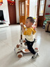 布丁熊（Budingxiong）儿童滑板车1-3岁小孩踏板车可坐4-6幼儿滑滑车三合一宝宝车溜溜车 咖色熊【折叠带座+音乐+推杆】 一周岁生日礼物男孩滑板车防侧翻 实拍图