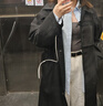 VEGA CHANG风衣女中长款2025春秋新款小个子休闲外套 经典黑 M 实拍图