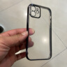 奶小鸭 适用苹果12手机壳 iphone12保护套镜头全包超薄防摔简约男女款透明硅胶软壳 苹果12【亮黑色】+全屏钻石膜 实拍图
