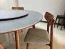 FGME白蜡木岩板餐桌可变圆桌简约餐厅家用胡桃色可伸缩折叠餐桌椅组合 1.5米可伸缩 一桌四椅 (白蜡木) 实拍图