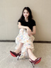 相伊恋人冰丝花苞裙裤女25夏季新款防晒宽松显瘦小个子碎花薄款休闲阔腿裤 彩色 【上身直降8℃】 L 【建议体重121-140斤】 实拍图