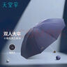 天堂伞强效拒水雨伞防风加固十骨大伞三折便携商务雨伞男女士 10骨黑胶大伞-秘境绿 实拍图