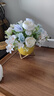迷.妆茶几花 仿真花艺北欧风盆栽INS装饰假花餐桌家居摆件客厅套装桌花 金架黄球+清新白蓝套装 实拍图