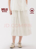 无印良品（MUJI）女式 强捻 抽褶裙 长半身裙女裙子女装格子裙25年夏季BE1VEC5S 米白色 M （160/66A） 实拍图