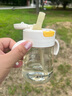 皇宠儿童牛奶杯一岁以上学饮水杯弹盖吸管杯直饮奶瓶330ml+背带 实拍图