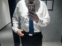 GLO-STORY拉链领带 父亲节礼物8cm男士商务正装潮流领带礼盒装藏青不规则 实拍图