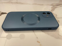 奶小鸭 【AG磨砂】适用苹果12手机壳 iphone12保护套magsafe磁吸充电超薄磨砂全包防摔男女款 宝石蓝 实拍图