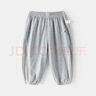 嘟嘟家宝宝防蚊裤夏季薄款儿童裤子童装洋气男童休闲裤女童夏装 麻灰色 实拍图