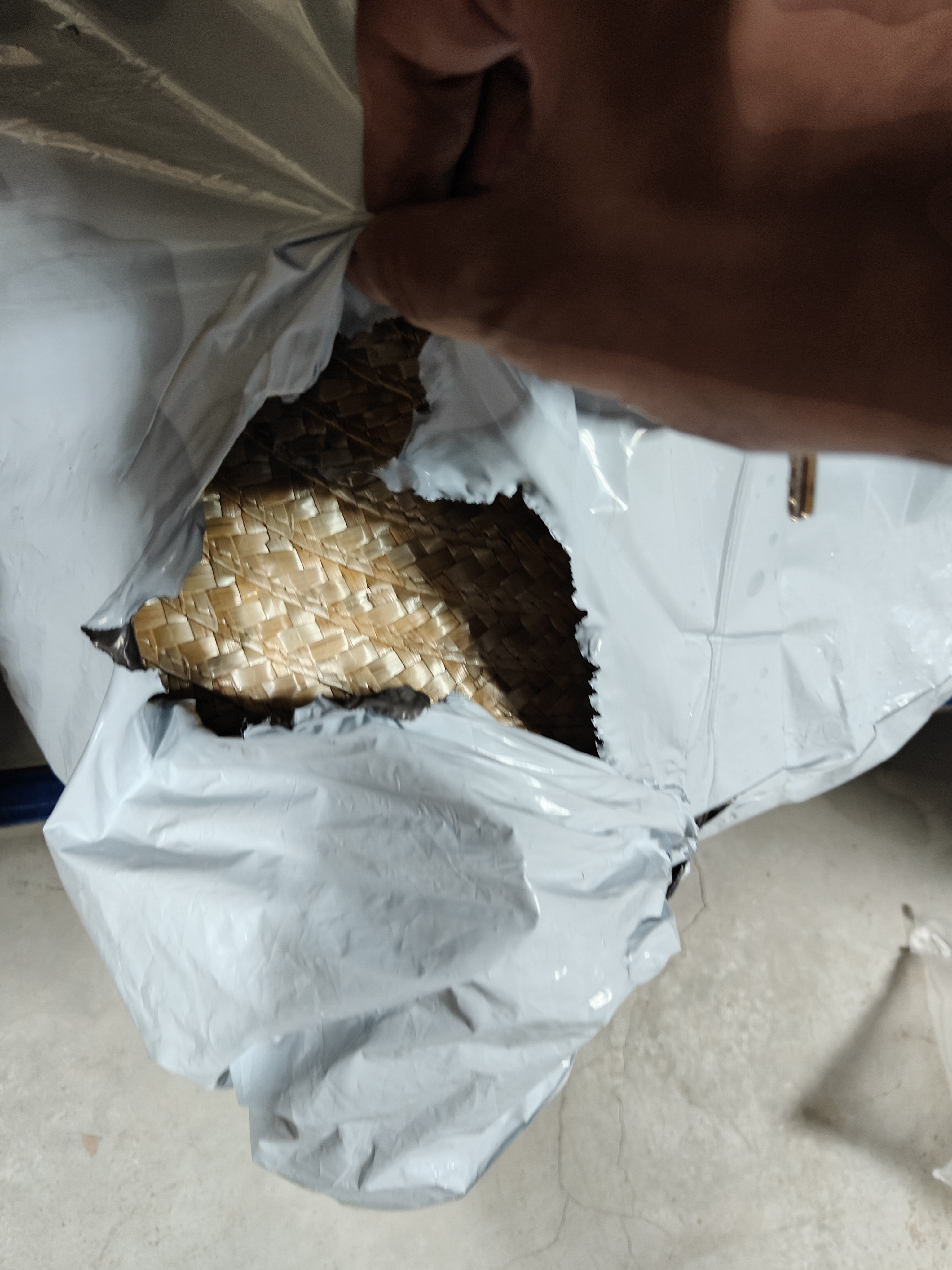 百舸草帽防晒遮阳户外大沿手编工地环卫透气直径48cm 5个 CW259250 实拍图