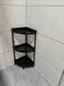 霓峰卫生间置物架落地三角浴室收纳柜厕所转角洗手间角落洗澡间墙角架 黑色 三层加厚款【落地带底脚】 实拍图