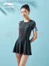 李宁（LI-NING）泳衣女连体裙式修身显瘦游泳衣舒适透气温泉度假泳装088 黑色3XL 实拍图
