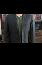 罗蒙（ROMON）西服男士小西装外套职业正装修身休闲伴郎服 黑色5XL 实拍图
