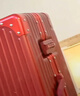 喜朗顿结婚行李箱女方新娘陪嫁箱婚礼酒红色拉杆箱嫁妆密码箱婚嫁皮箱子 酒红色-直角铝框款 22英寸 【需托运】 实拍图
