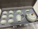 兮元记汝窑茶壶茶杯功夫茶具套装整套高档陶瓷泡茶具节日礼品送长辈礼物 米黄汝窑大西施壶9头礼盒套装【皮盒】 实用生日新婚乔迁之喜搬家礼物 实拍图