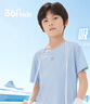 361°儿童速干短袖2025夏季男女童(3-12岁)运动上衣透气短T恤 160柔蓝 实拍图