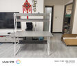 旻昱书桌书架一体台式电脑桌现代简约家用学生学习桌初中生写字桌子 140x60cm双层莫兰迪灰+白架 实拍图