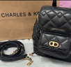 CHARLES&KEITH菱格大容量柔软多用背包书包双肩包包女包生日礼物CK2-60151400 Black黑色 S 实拍图