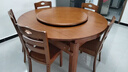 南之安 全实木餐桌椅组合6人圆形多功能伸缩简约现代中式家用吃饭桌跳台 海棠色 1.5m 一桌6椅(送转盘) 实拍图