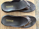 星头啄木鸟全牛皮拖鞋夏季潮流外穿2025新款休闲凉鞋夹脚凉拖真皮人字拖男款 XT2299棕色 41 实拍图