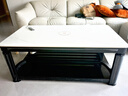 欧派【移动滑轮】电暖桌家用岩板餐桌烤火炉电炉取暖桌长方形烤火桌子家用冬季多功能取暖茶几客厅 白岩1.38m【暖菜板+电磁炉+语音双升降】 【五年质保】语音升降+移动滑轮+脚踏架+晾衣杆 实拍图
