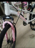 凤凰山地自行车男女变速山地车碟刹青少年儿童自行车学生单车 星际 粉白【铝架】7速+后座车灯+辐条 20寸【适合125-160cm】 实拍图
