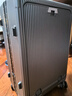 双星（doublestar）登机箱行李箱可上飞机20男士商务女开盖拉杆箱旅行箱密码箱皮箱子 哑光灰色【usb+杯架】 24寸【商务出差、上学】 实拍图