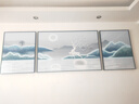 诗六艺家饰客厅装饰画北欧现代简约沙发背景墙挂画三联画大气轻奢壁画晶瓷画 灵韵福鹿（铝合金外框） 镶钻画左右60*80+中间120*80亮面 实拍图