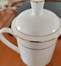 陶相惠茶杯陶瓷盖杯中号骨瓷水杯金边会议杯办公杯酒店商务喝茶开会杯子 实拍图